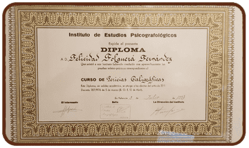 Felicidad Folguerá Fernández Diploma