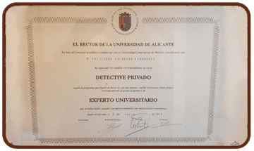 Felicidad Folguerá Fernández Certificado de detective privado